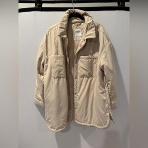 Abercrombie & Fitch Mid-Length Unquilted Nylon Shirt Jacket - L